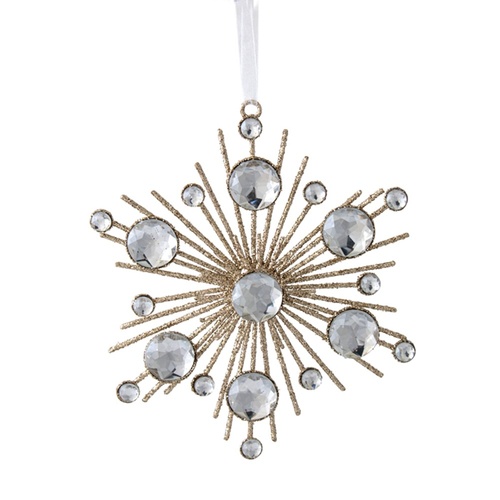 Jewelled Champagne Hanging Flake 15cm