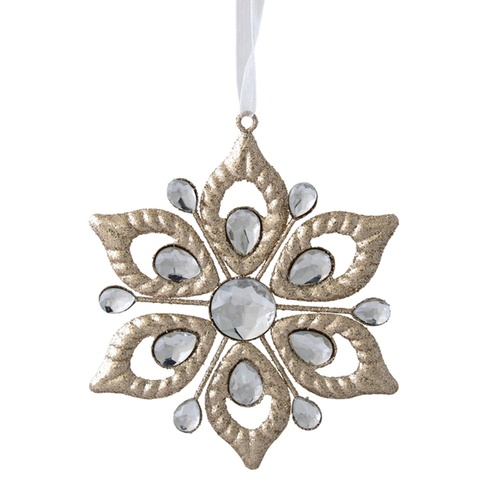 Jewelled Champagne Hanging Star 15cm