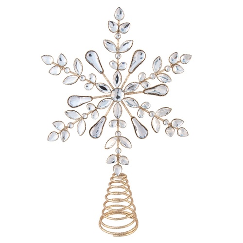 Jewelled Champagne Star Tree Topper 35cm