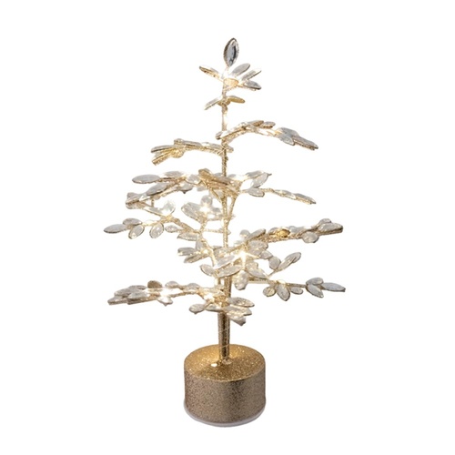 LED Jewelled Champagne Rotating Tree 38cm