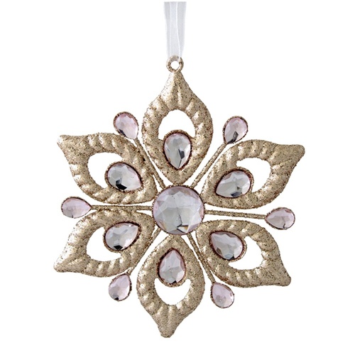 Jewelled Pink Hanging Star 15cm