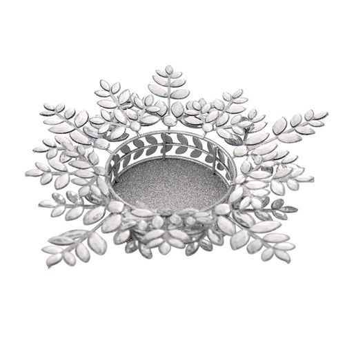 Jewelled Silver Candle Plate 30cm