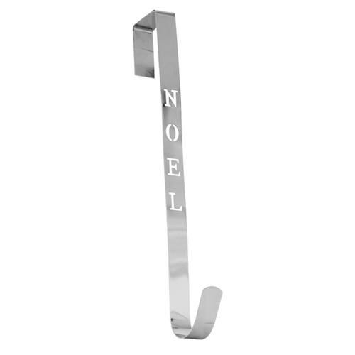 Metal Wreath Hanger Noel Silver 38cm