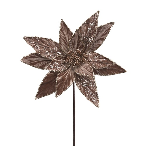 Mocha Velvet Poinsettia 29cm