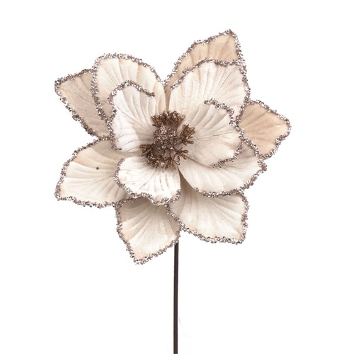 Champagne Magnolia w. Glitter Edge 27cm