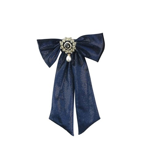 Navy Bow w. Jewelled Centre 27cm