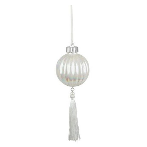 Iridescent White Bauble Round 23cm