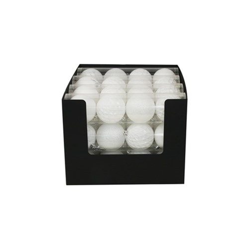 White Shatterproof Baubles 4pk 8cm