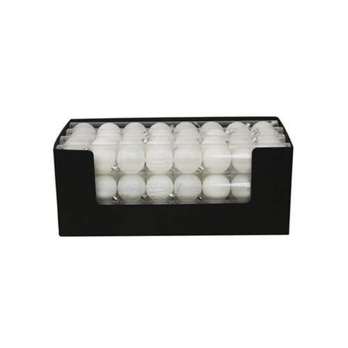 White Shatterproof Baubles 8pk 6cm