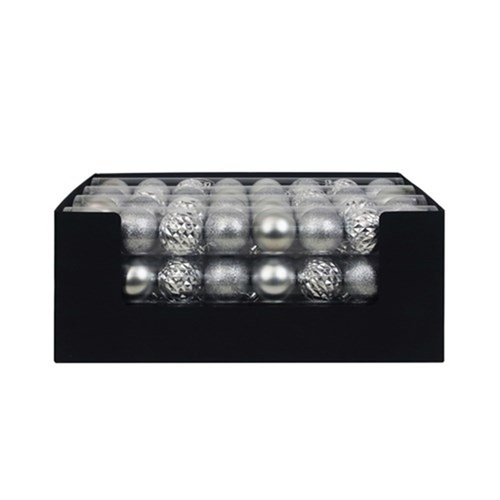 Silver Shatterproof Baubles 8pk 6cm
