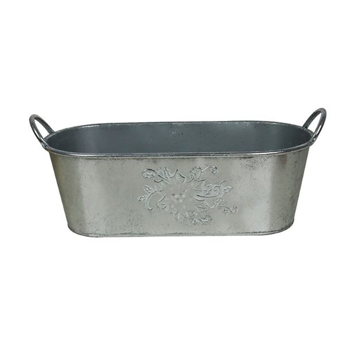 Silver Metal Planter 49cm