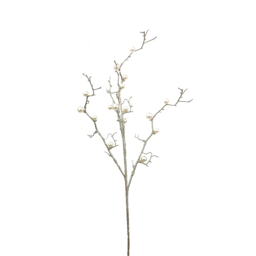 Champagne Glitter Branch w. Pearls 89cm