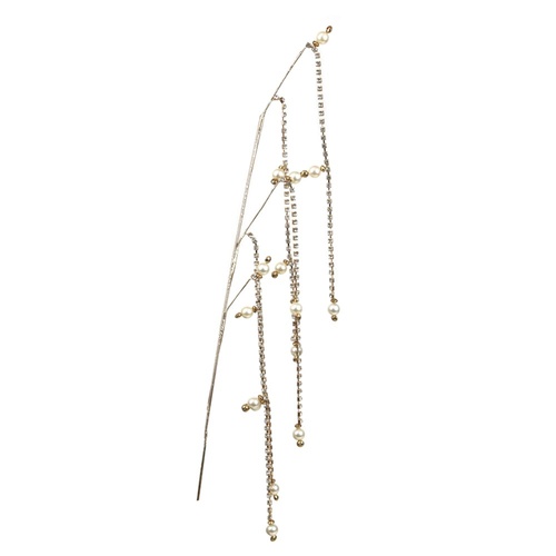 Diamonte 5 Strand Drop w. Pearls 62cm