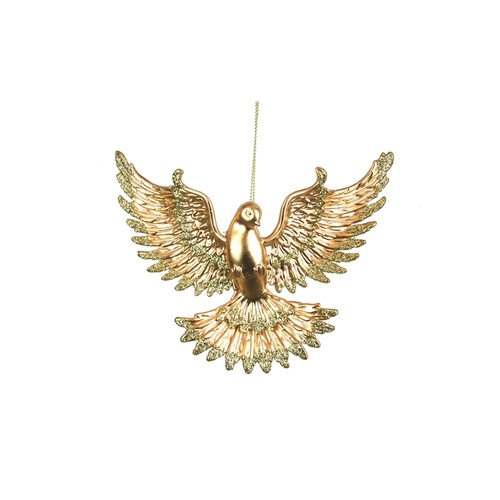 Gold Hanging Dove 15cm