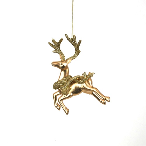 Gold Hanging Reindeer 13cm