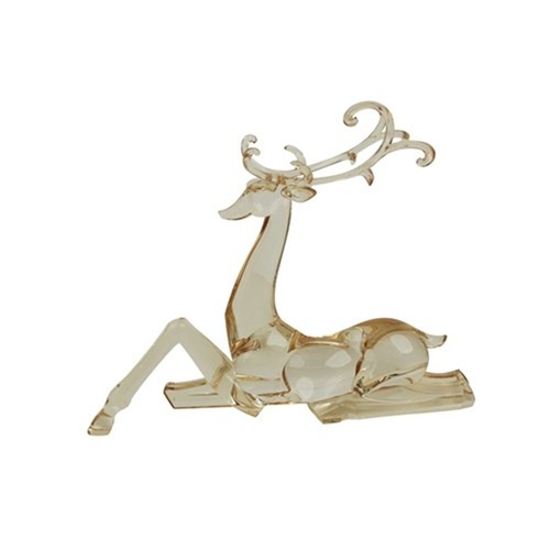 Champagne Acrylic Reindeer Sitting 33cm