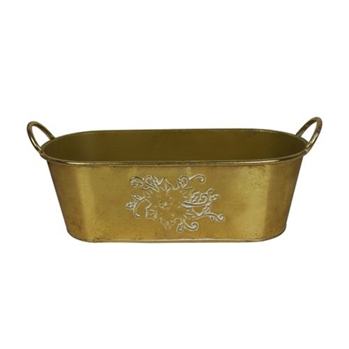 Antique Gold Metal Planter 49cm