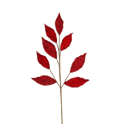 Red Velvet Leaf Spray 74cm