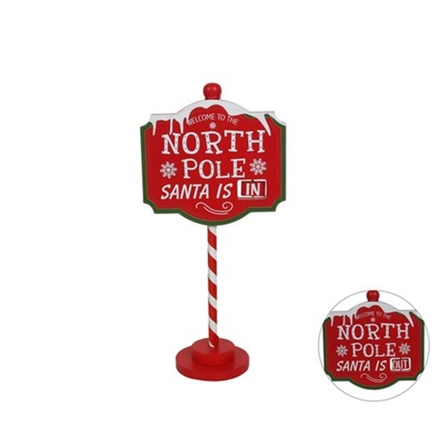 North Pole Santa Sign 29cm