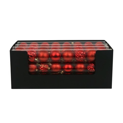 Red Shatterproof Baubles 8pk 6cm