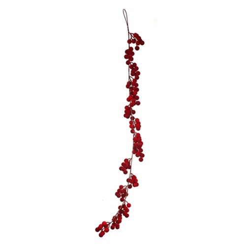 Flocked Red Berry Garland 160cm