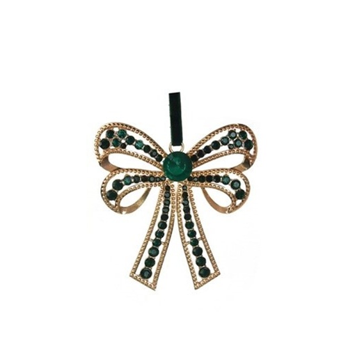 Green Crystal Red Hanging Bow 10cm