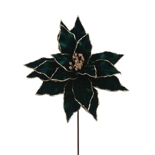 Emerald Poinsettia w. Glitter Edge 30cm