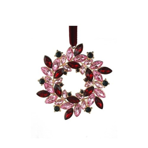 Burgundy Crystal Wreath 10cm