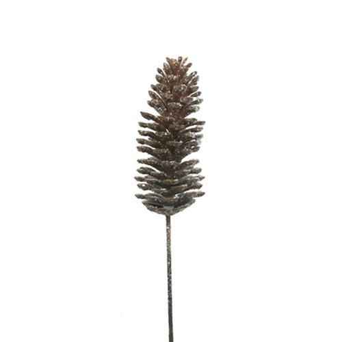 Iced Pinecone Stem 35cm