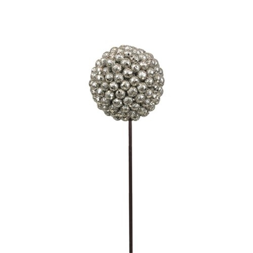 Platinum Glitter Ball Pick 10cm