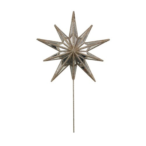 Celestial Mirror Tree Topper w. Champagne Edge 22cm