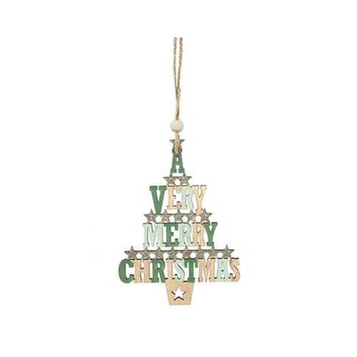 Very Merry Christmas Sign Hanging 14cm