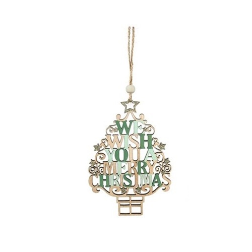 We Wish You Christmas Sign Hanging 14cm