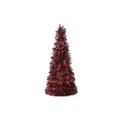 Traditional Chunky Tinsel Tree Red 48cm