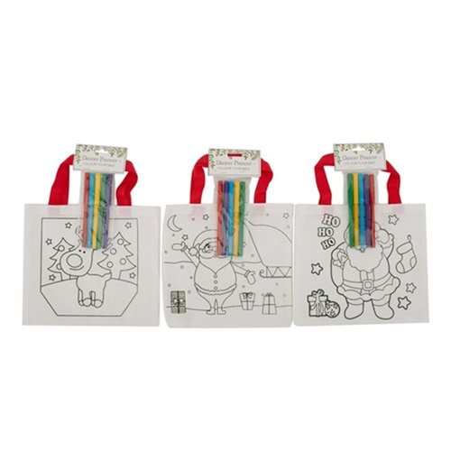 DIY Colour Tote Bag 1pc 3 Asst Styles 22cm