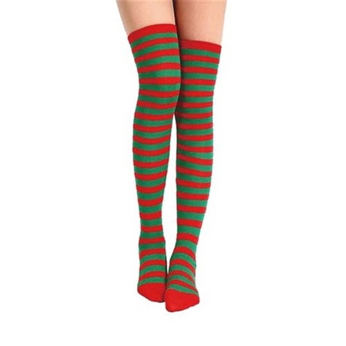Red & Green Striped Socks