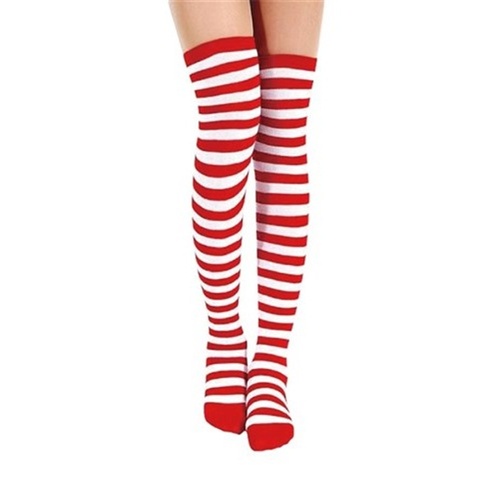 Red & White Striped Socks