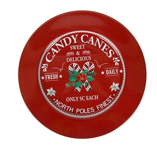 Candycane Metal Platter 33cm
