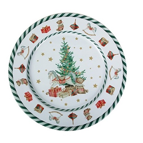 Christmas Tree Metal Platter 33cm
