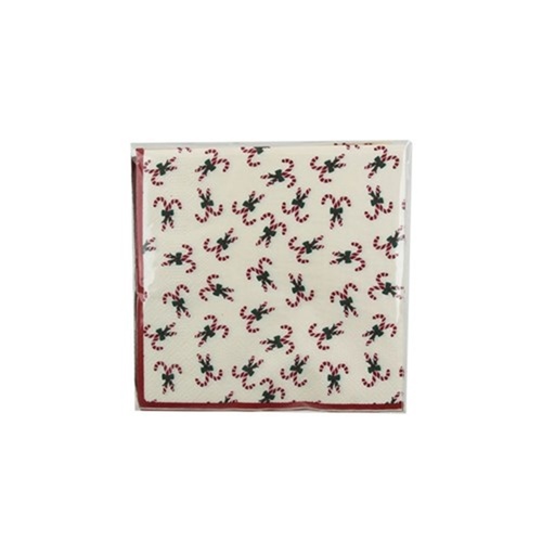 Candycane Napkins 20pk 33cm