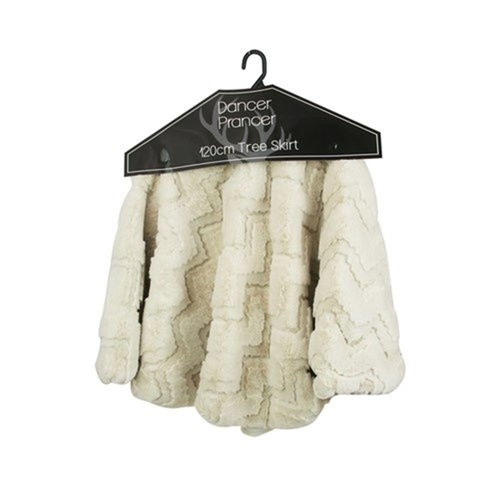 Luxe Ivory Faux Fur Tree Skirt 120cm