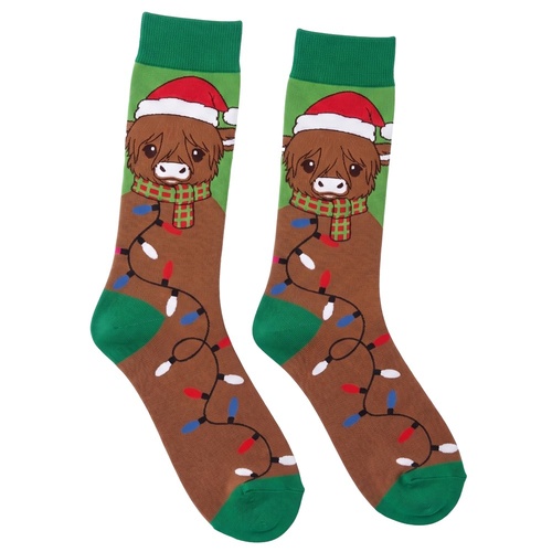 Highland Cown Festive Socks Adult