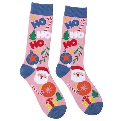 Pink Ornaments Festive Socks Adult