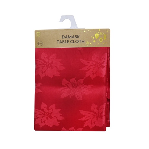 Red Poinsettia Tablecloth 178cm