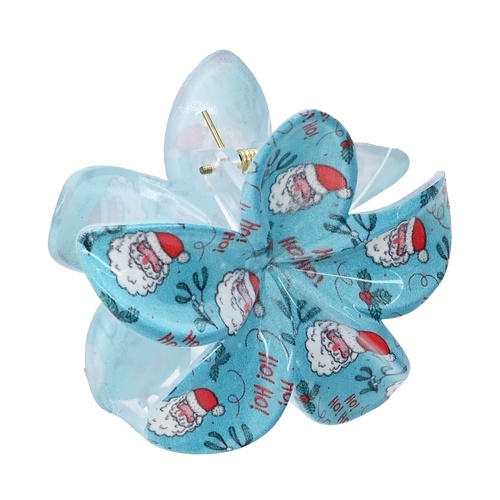 Blue Christmas Flower Claw Clip 8cm