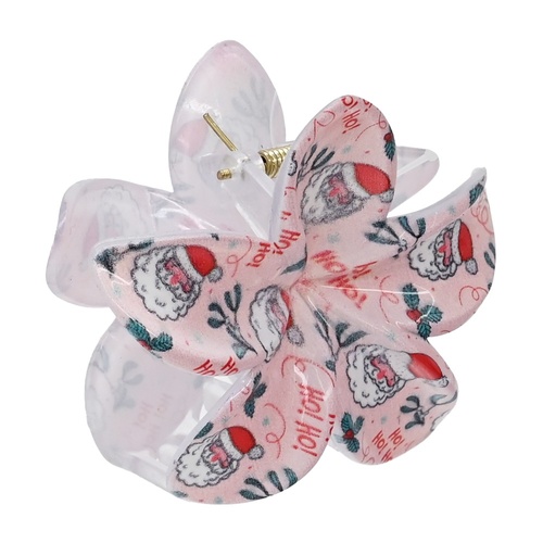 Pink Christmas Flower Claw Clip 8cm