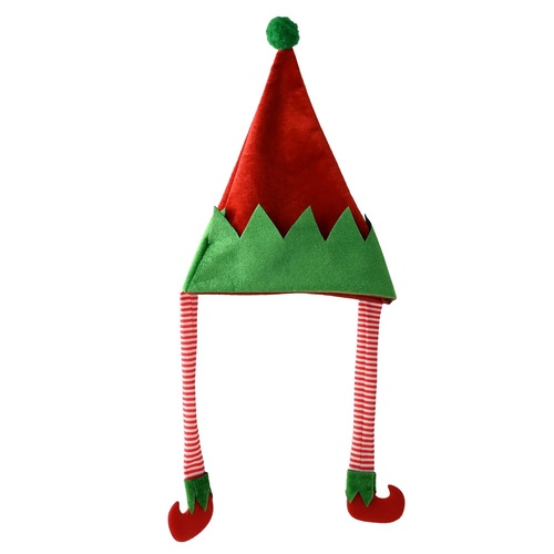 Green PomPom Elf Hat 40cm