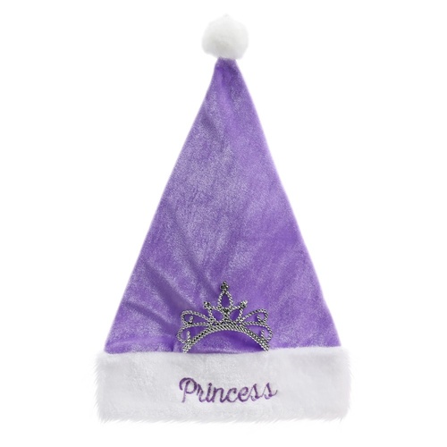 Purple Princess Santa Hat w. Tiara 45cm