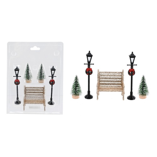 Christmas Street Scene w. Champagne Seat 5pc 