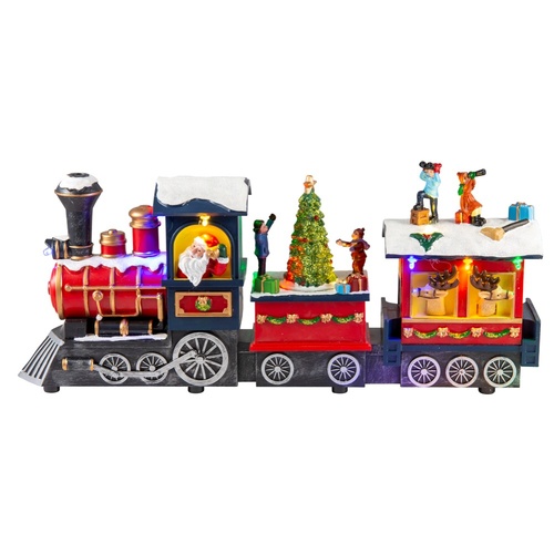 LED USB Musical Santa Express Train Blue 38cm